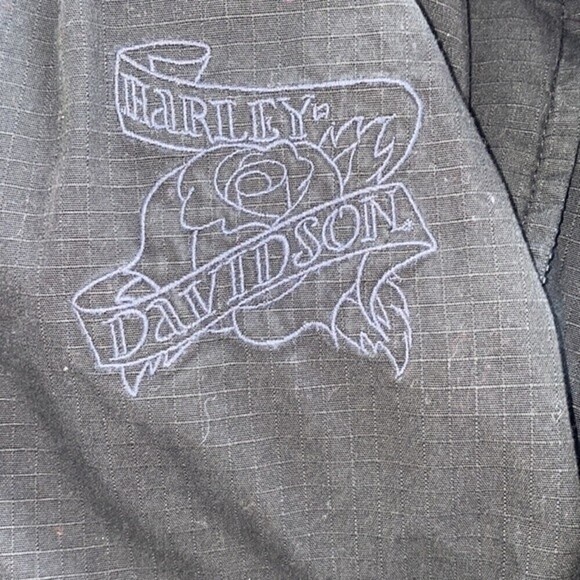 HD HARLEY DAVIDSON Black Motorcycle Biker Jacket Military Bomber Size XS - Picture 6 of 7
